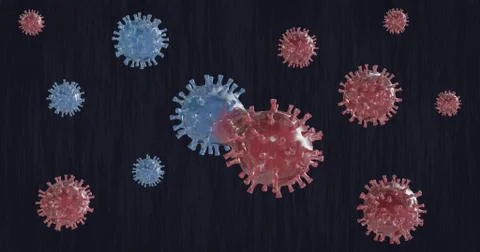 Virus and mutations process 3d illustartion. 3d render. Stock Illustration