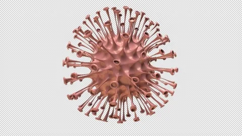 Virus animated - 3d render looped with alpha channel. Stock Footage 167538560