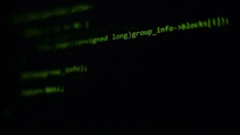 Virus atack. Some programmers code in green color on black screen Stock Footage 77233882
