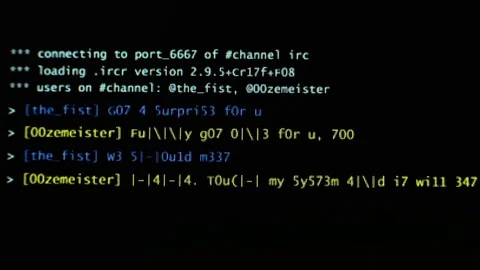 Virus atack. Some programmers code in green color on black screen Video stock 84258660