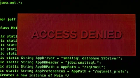 Virus atack. Some programmers code in green color on black screen Video stock 84261294