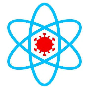 Virus Atom Flat Icon Symbol Stock Illustration