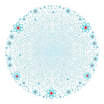 Virus Atom Icon Collage Fireworks Round Globula Stock Illustration