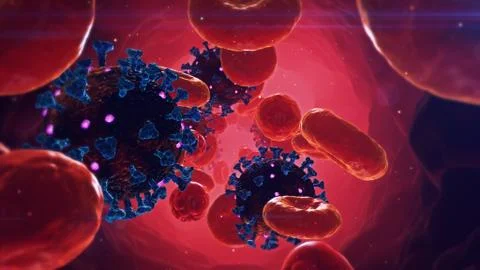 Virus Attack Blood Stock Photos