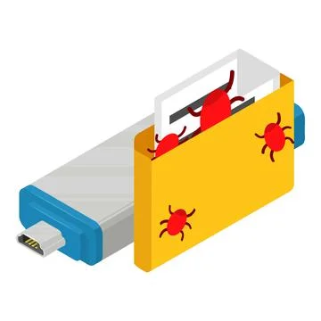 Virus attack icon, isometric style Stock Illustration