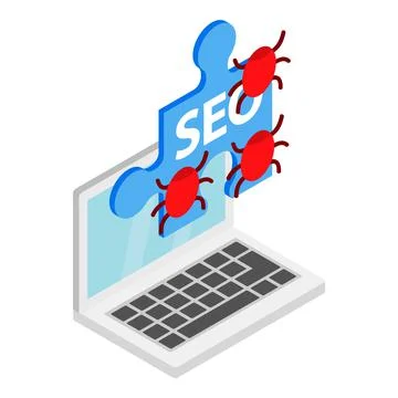Virus attack icon, isometric style Illustrazione stock