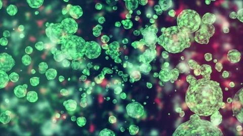 Virus attack the leukocyte, viruses attacking cells or bacterias under microscop Stock Illustration