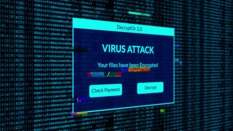 Virus Attack Notification and check payment for decrypt system files Stock Footage 200936401