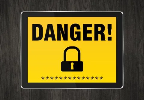 Virus Attack sign on smart tablet イラスト素材