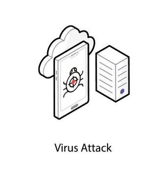 Virus attack vector, isometric icon Stock Illustration
