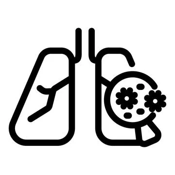 Virus attacking lungs causing respiratory disease and breathing problems Stock Illustration