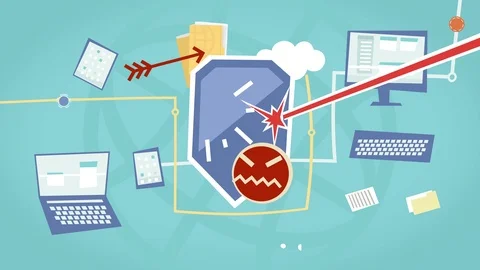 Virus Attacks the Internet Hardware Stock Footage 93143076