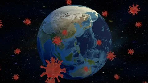 The virus attacks planet Earth. 3d render Stock Illustration