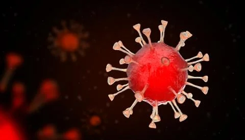 Virus bacteria 3D rendering. H1N1. Coronavirus. COVID-19. 2019-ncov Illustrazione stock