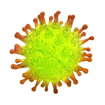Virus bacteria cell colorful 3D render image isolated on white background. Fl Stock Illustration