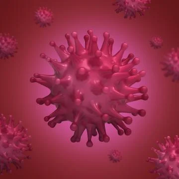 Virus bacteria cells 3D render background image. Flu, influenza, coronavirus Stock Illustration