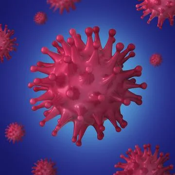 Virus bacteria cells 3D render background image. Flu, influenza, coronavirus Stock Illustration