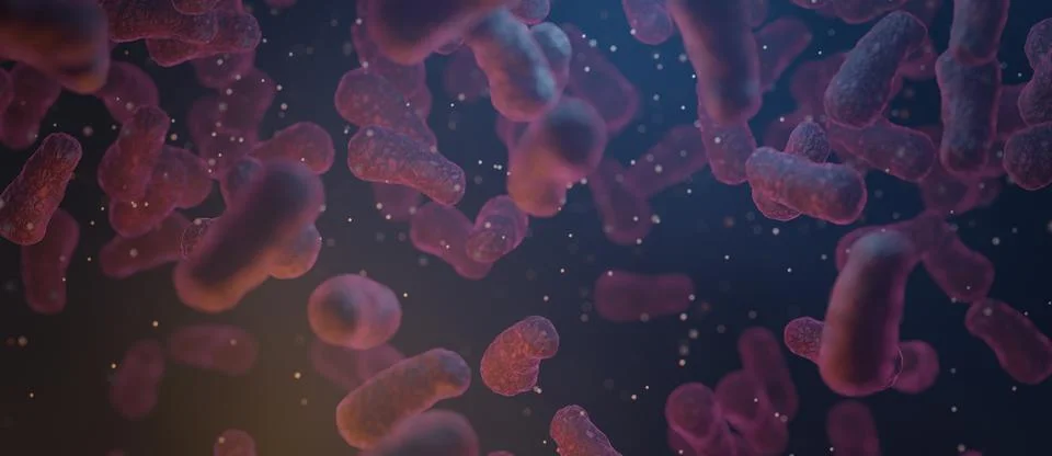 Virus bacteria cells background 3D Render Stock-Illustration