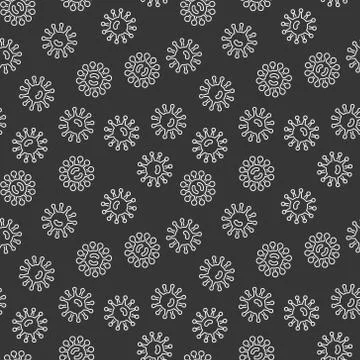 Virus bacteria dark vector seamless pattern Stock Illustration