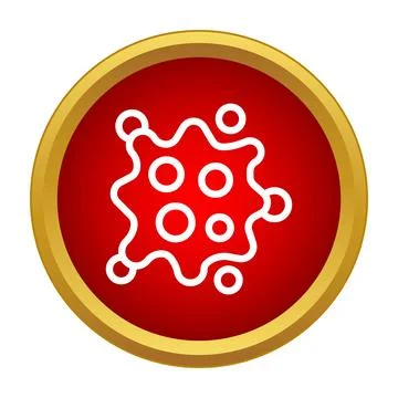 Virus bacteria germ infection attacking cell icon Stock Illustration