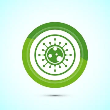 Virus, bacteria icon design illustration. Microbe bacteria sign. Green Colo.. Stock Illustration
