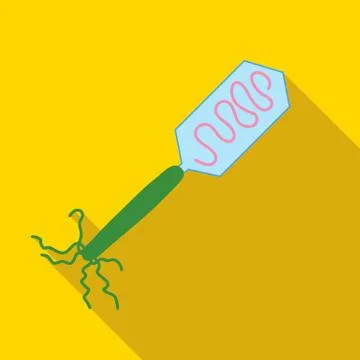 Virus, bacteria, microbe icon, flat style Illustrazione stock