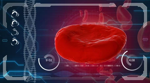 Virus, bacteria, microbe kills the blood cell, eritrocite. Medical concept. Stock Footage 59536445