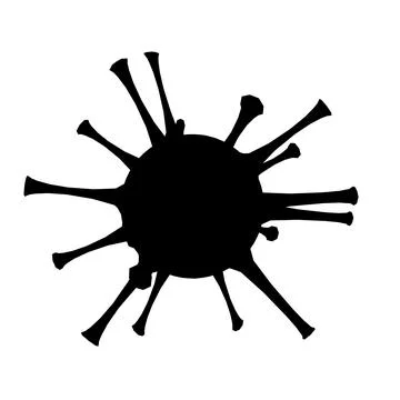 Virus, bacteria, microbes silhouette icon. Vector bacteria sign in flat style. Stock Illustration