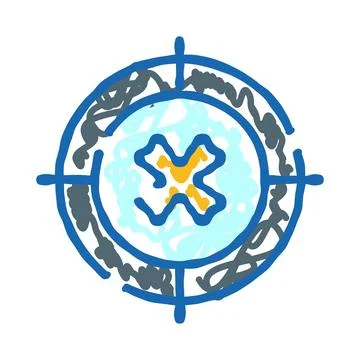 Virus bacteria microorganism cell in target scope aiming Stock Illustration