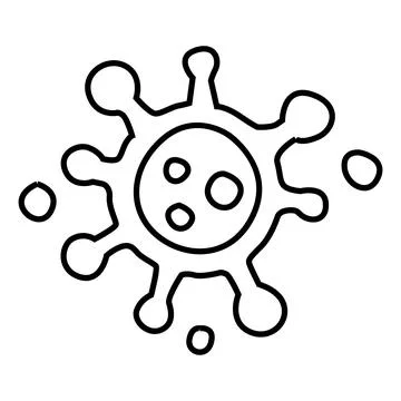 Virus bacterium hand drawn. Dangerous causative agent of epidemics and Stock Illustration
