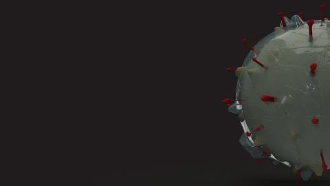 Virus  in black background 3d rendering for sci or medical content Stock Illustration