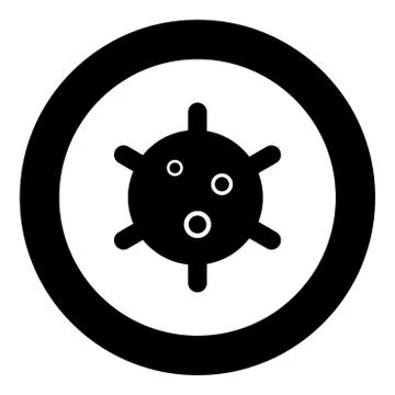 Virus black icon in circle Illustrazione stock