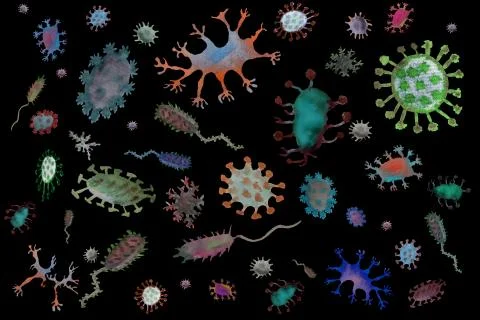 Virus black Stock Illustration