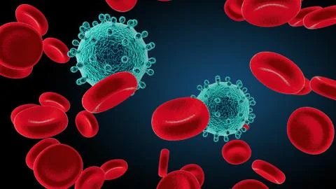 Virus blood 3D render Stock Illustration