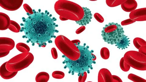 Virus blood 3D render Stock Illustration