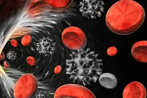 Virus in blood Stock Illustration