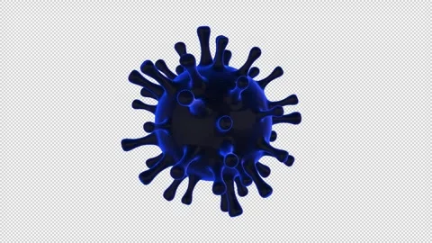 Virus Blue Sphere with Irregular Protrusions Stock Footage 308229446