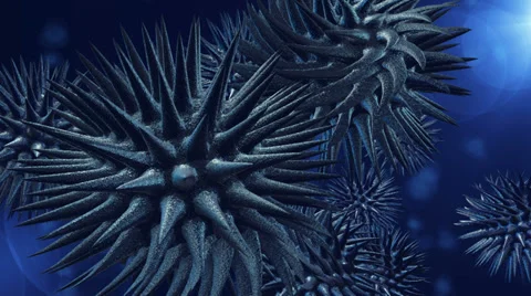 Virus blue spinning Stock Footage 38646665