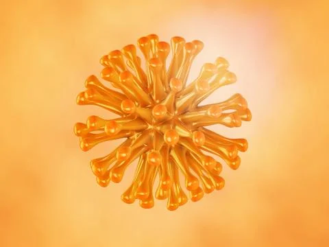 The virus in the body in the macro scale. 3D rendering Stock Illustration