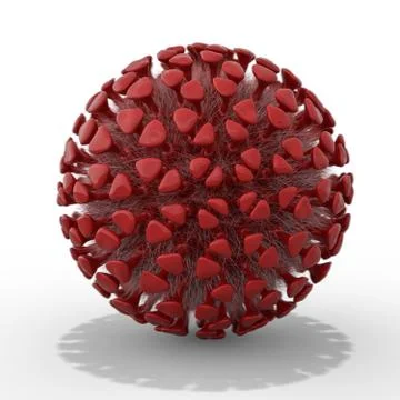 The virus in the body in the macro scale. 3D rendering Stock Illustration