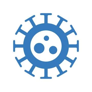 Virus, bug, bacteria icon. Blue vector design. Illustrazione stock