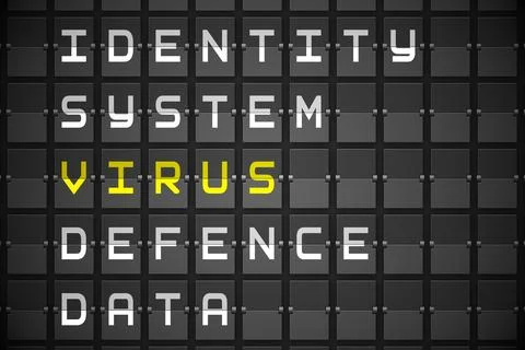 Virus buzzwords on black mechanical board 库存插图