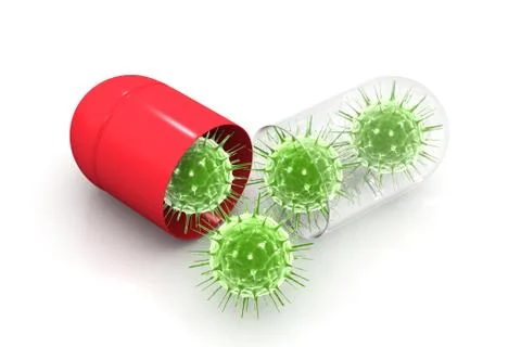 Virus in capsule. Illustrazione stock