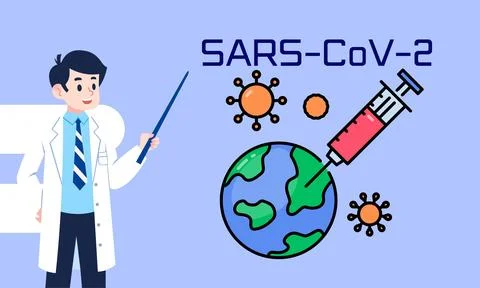 The virus causing COVID-19 vector illustration Stock Illustration