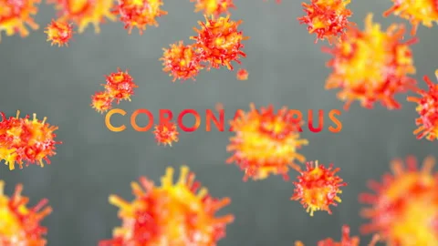 Virus cell in the air, text overlay animation Stock Footage 131359873