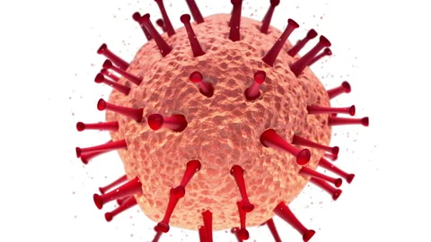 Virus cell. Germ allergy bacteria infectious micro pathogen organism alpha 4k Stock Footage 133634351