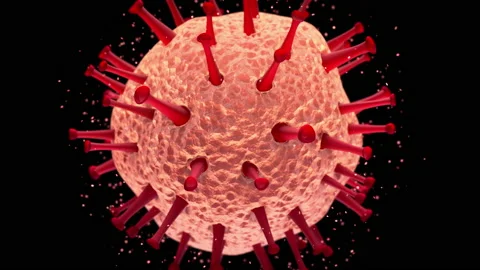 Virus cell. Germ allergy bacteria infectious micro pathogen organism alpha 4k Stock Footage 136094605