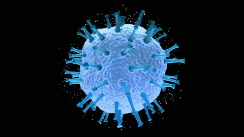 Virus cell. Germ allergy bacteria infectious micro pathogen organism alpha 4k Stock Footage 155348605