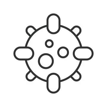 Virus cell icon in line design. virus, pathogen, infection, microbiology Stock Illustration