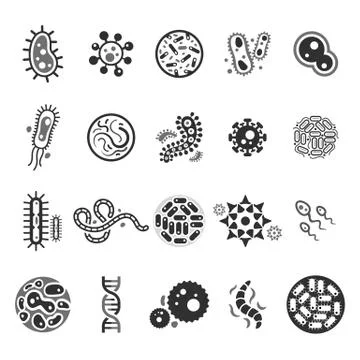 Virus cell icons. Vector illustration. Stock Illustration